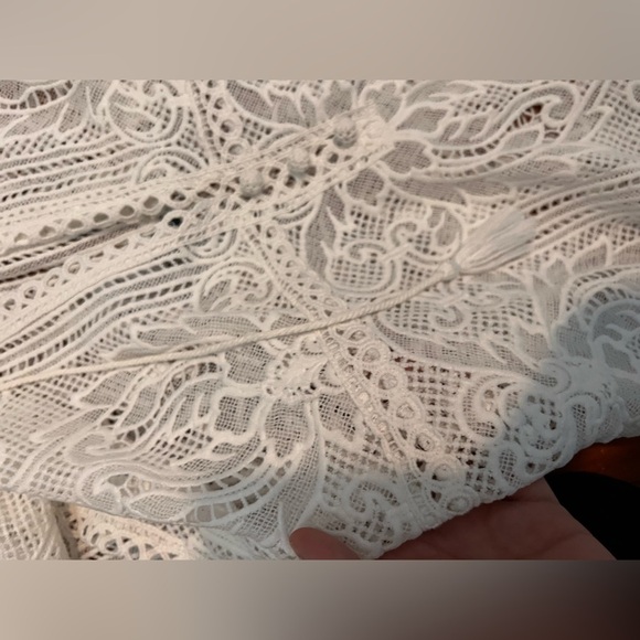 Anthropologie Yoana Baraschi crochet coverup boho dress women’s large embroider - Picture 11 of 11